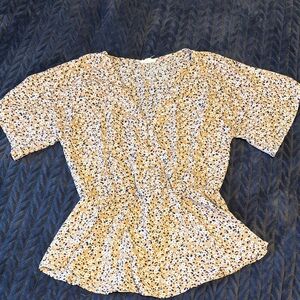 Sienna Sky Tan and Black Floral Blouse